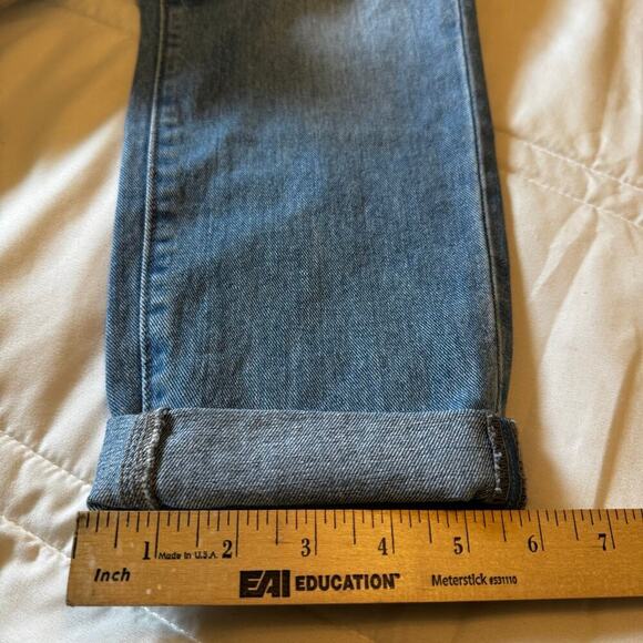 Mica Denim Boyfriend Overalls Medium Wash Distressed Skinny Leg Size Small - Picture 10 of 14